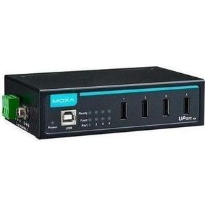Moxa UPORT 404-T W/O ADAPTER - 4-poorts industriële USB-hub, zonder adapter, bedrijfstemperatuur -40 tot (4 ports), Docking station + USB-hub