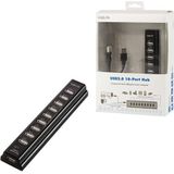 LogiLink UA0096 USB 2.0 Hub - 10 Poorten - Zwart
