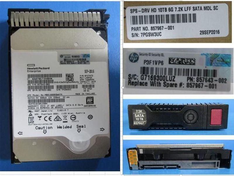 HPE - Harde Schijf - 10 TB - 3,5 inch - SATA 6Gb/s - 7200 rpm