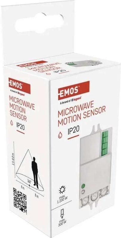 Emos - Bewegingsmelder - Wit - IP20 - 1200W - 15m bereik