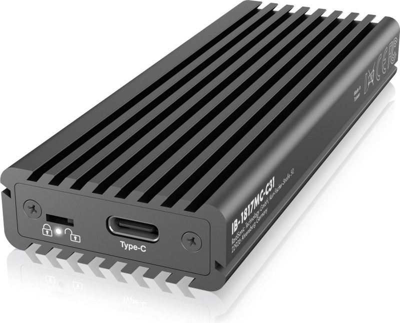 ICY BOX 60913 M.2 harde schijf-behuizing M.2 2230, M.2 2242, M.2 2260, M.2 2280, SATA SSD USB-C