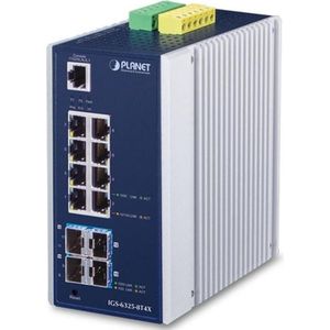 PLANET - IGS-6325-8T4X - Switch - Managed - 8 x 10/100/1000 + 4 x 10 Gigabit SFP+ - AC 24 V / DC 12 - 48 V