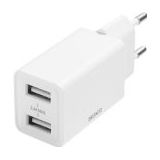 DELTACO USB-AC174 - Stromversorgungsadapter - 12 Watt - 2,4 A - 2 Ausgangsanschlüsse (2 x USB) - weiß
