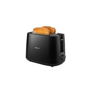 Philips Daily Collection Toaster mit 8 Einstellungsstufen und integriertem Brötchenaufsatz, 2 Scheibe(n), Schwarz, Kunststoff, Drehregler, China, 830 W