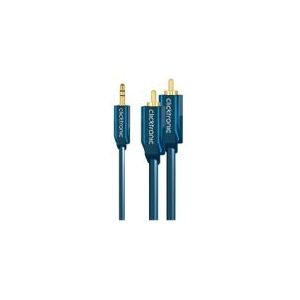 ClickTronic 2m MP3 Adapter, 3.5mm, Männlich, 2 x RCA, Männlich, 2 m, Blau