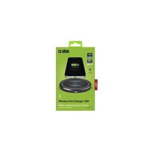 SBS TEWIRELESSUF10W, Indendørs, USB, Trådløs opladning, Sort