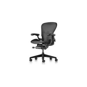 Herman Miller Aeron Remastered office chair, graphite, size B, depth-adjustable backrest