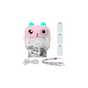 Extralink EPP-003 Pink  Mini-Thermodrucker mit Kamera  3 Rollen Thermopapier, 2,5 LCD-Bildschirm, Bluetooth, USB-C, 1000 mAh