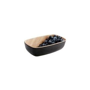 Skål Frida 0.5 ltr 17.6x10.8x5.5 cm Melamin Sort/Trælook,stk