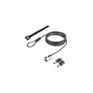 StarTech.com NANOK-LAPTOP-LOCK, 2 m, Nano, 2 Schlüssel, Kunststoff, Stahl, Zink, Schwarz, Silber