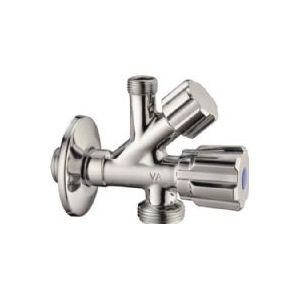 FIX-PRO Doppelabsperrventil 1/2 x3/8 x3/4 mit geradem Ablassventil für Waschmaschine