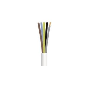 Leitung rund, PVC 5G2,5 mm² PKAJ weiß 300/500V ring, Kabeldurchmesser 13,9 mm - (50 Meter)