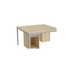 Nähtisch 136, 1200x1200 mm, Höhe 720 mm, Laminat grau, Gestell weiß