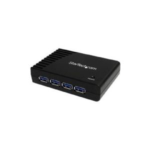 StarTech.com 4 Port SuperSpeed USB 3.0 Hub - Schwarz, USB 3.2 Gen 1 (3.1 Gen 1) Type-A, 5000 Mbit/s, Schwarz, Leistung, 5 V, 2 A