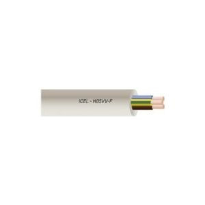 Zuleitung rund, pvc2x1 mm² PKA weiß 300/500Vring, Kabeldurchmesser 7,5 mm - (50 Meter)