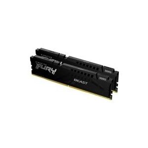Kingston FURY Beast - DDR5 - sæt - 64 GB: 2 x 32 GB - DIMM 288-PIN - 6000 MHz / PC5-48000 - CL30 - 1.4 V - ikke bufferet - on-die ECC - sort