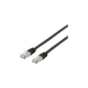 DELTACO - Patchkabel - RJ-45 (Stecker) auf RJ-45 (Stecker) - 1 m - gefaltetes ungeschirmtes Twisted Pair (F/UTP) - CAT 6a - halogenfrei, geformt - schwarz