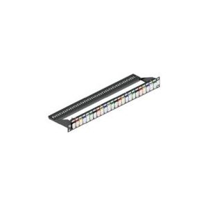Brand-Rex MMCPNLX24SIJ2DCI, Einsatzplatte, Schwarz, 1U, 48,3 cm (19 Zoll), 670 g, 1 Stück(e)