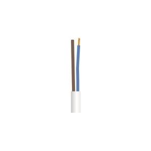 Leitung rund, PVC 2x0,75 mm² PKL weiß 300/300V Ring, Kabeldurchmesser 4,9-6,3 mm - (100 Meter)