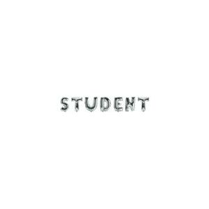 STUDENT in silbernem Folienballon, 56 cm