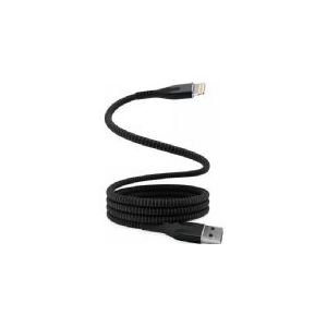 USB STATIK MagStack USB-A - Lightning Kabel 1m, nylongeflochten, magnetisch einziehbar (schwarz)