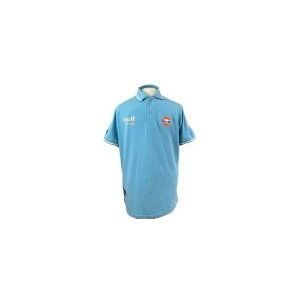 Gulf Vintage Poloshirt. Retro Hellblau XL