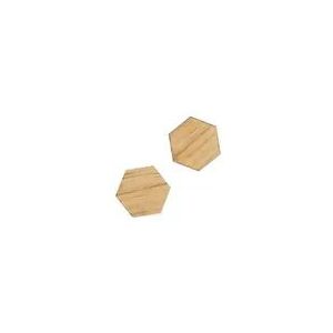 Super Stærke Magneter' hexagonal facon i ege finer 2,5 x 2,8 cm - (2 stk.)