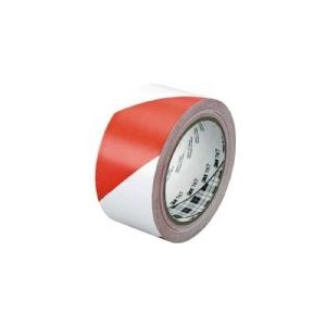 Markierungsband 50mm 33m rot/weiß