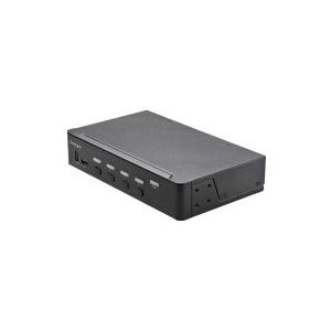 StarTech.com 4 Port HDMI KVM Switch - Einzelmonitor 4K 60Hz Ultra HD HDR - HDMI 2.0 KVM Switch mit 2 Port USB 3.0 Hub (5 Gbit/s) und 4x USB 2.0 HID, Audio - Hotkey - TAA, 3840 x 2160 Pixel, 4K Ultra HD, 36 W, Schwarz
