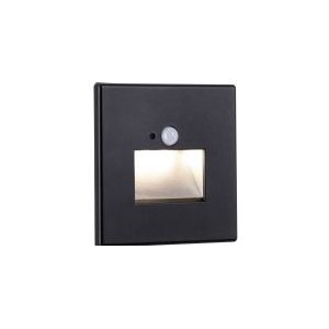 Paulmann Treppenhausleuchte EDGE LED Bewegungs- und Dämmerungssensor quadratisch 1x1,2W 120lm 2700K 230V schwarz / Kunststoff