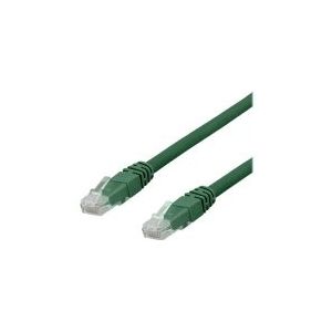 DELTACO TP-60GAU - Patchkabel - RJ-45 (Stecker) auf RJ-45 (Stecker) - 50 cm - UTP - CAT 6a - halogenfrei, geformt - grün