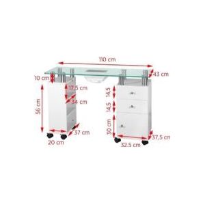 Activeshop desk Glass desk with absorber 013B white