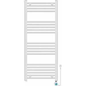 Handdoekradiator Elektrisch met Digitale Thermostaat - Radiator Badkamer - 1200 × 500 mm - Mat wit - 500 Watt