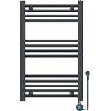 Handdoekradiator Elektrisch met Digitale Thermostaat - Radiator Badkamer - 800 × 500 mm - Mat zwart - 300 Watt