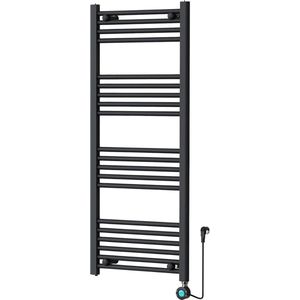 Handdoekradiator Elektrisch met Digitale Thermostaat - Radiator Badkamer - 1200 × 500 mm - Mat zwart - 500 Watt