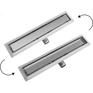 Nurion douchegoot flens met zijuitloop - 60 cm - RVS - High Quality
