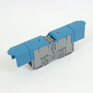 ONKA 150mm2 M12 Schroefrail connector aansluitblok DIN rail met beschermkap, blauw, 1030091