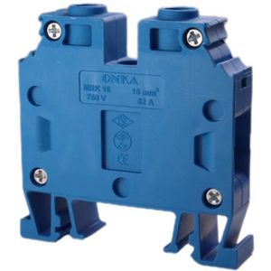 ONKA 16mm2 Schroefrailklemmenblok DIN-railklem 2-draads blauw, 1010055
