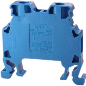 ONKA 4mm2 Schroefrailklemmenblok DIN-railklem 2-draads blauw, 1010025