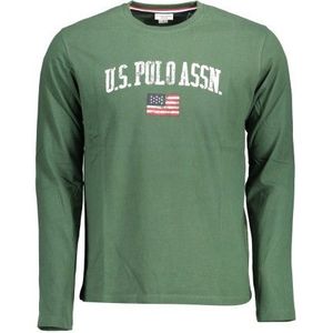 US POLO T-SHIRT LONG SLEEVE MAN GREEN Color Green Size 2XL