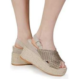 Espadrilles Sandals Woman Color Brown Size 38