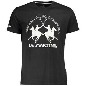 LA MARTINA BLACK MAN SHORT SLEEVE T-SHIRT Color Black Size M