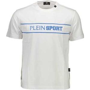 PLEIN SPORT WHITE MEN'S SHORT SLEEVE T-SHIRT Color White Size M