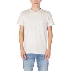 Calvin Klein Jeans T-Shirt Man Color Beige Size XL