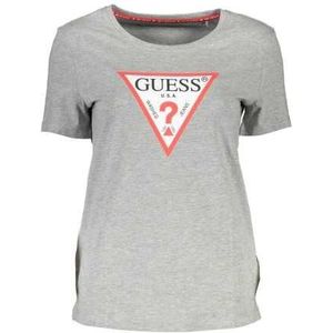 GUESS JEANS WOMEN'S SHORT SLEEVE T-SHIRT GRAY Color Gray Size L