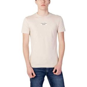 Calvin Klein Jeans T-Shirt Man Color Beige Size XS