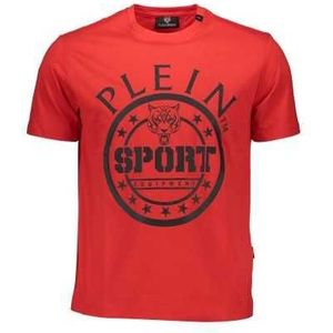 PLEIN SPORT RED MEN'S SHORT SLEEVE T-SHIRT Color Red Size M