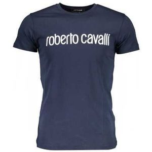 ROBERTO CAVALLI MEN'S SHORT SLEEVE T-SHIRT BLUE Color Blue Size XL