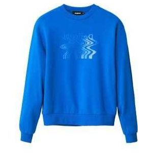 Desigual Sweatshirt Woman Color Blue Size XXL