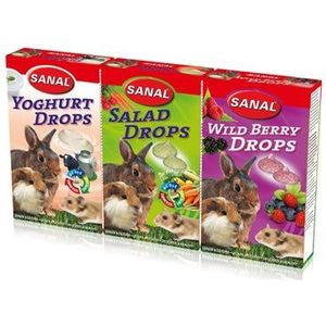 Sanal Knaagdier 3-pack drops yogurt / salad / wild berry